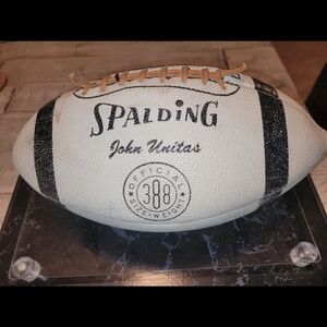 1960 Cleveland Browns Team Signed John Unitas White Spalding Football in case